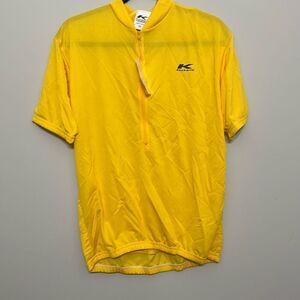 Vintage 90’s NWT Kucharik Mens Yellow Half Zip Short‎ Sleeve Jersey Top Size XL